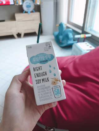 이롬 두유다운두유 4종 — 5점을 준 리뷰어가 2019년 8월 올린 사용 사진
