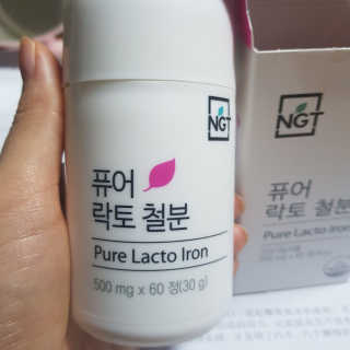 네츄럴굿띵스 퓨어 락토 철분 60일분 — 4점을 준 리뷰어가 2018년 2월 올린 사용 사진