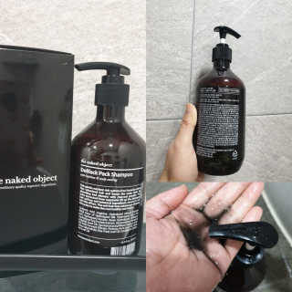 the naked object [탈모볼륨샴푸] 디블랙 팩 샴푸 — 4.5점을 준 리뷰어가 2019년 12월 올린 사용 사진