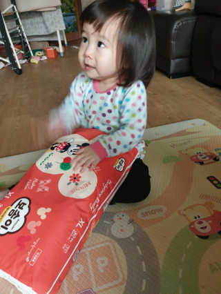 보솜이 베이비케어 팬티형 기저귀 — 5점을 준 리뷰어가 2019년 3월 올린 사용 사진