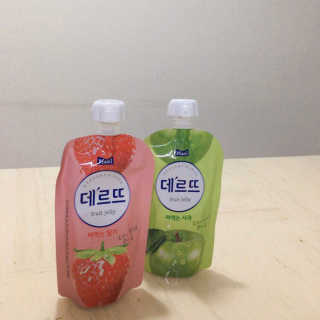 데르뜨 떠먹는 과일 3종, 짜먹는 과일 2종 총 10개 체험 — 4점을 준 리뷰어가 2020년 3월 올린 사용 사진