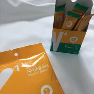 레인보우샵 올인원 세탁세제 스틱포 6개입 + 세탁조클리너 — 5점을 준 리뷰어가 2018년 3월 올린 사용 사진