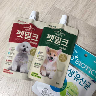 [빙그레] 에버그로 생유산균 1봉（10포입）+펫밀크2팩 — 4.5점을 준 리뷰어가 2019년 5월 올린 사용 사진