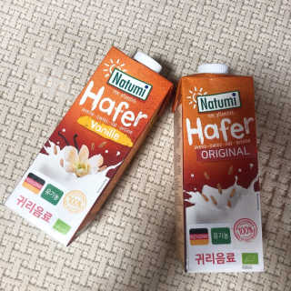 나투미 귀리음료 오리지날 1L + 바닐라 1L — 4점을 준 리뷰어가 2019년 2월 올린 사용 사진