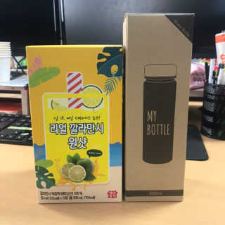 장수농가 리얼깔라만시 원샷 50ml 10팩+보틀 — 5점을 준 리뷰어가 2019년 5월 올린 사용 사진