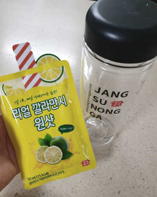 장수농가 리얼깔라만시 원샷 50ml 10팩+보틀 — 5점을 준 리뷰어가 2019년 6월 올린 사용 사진