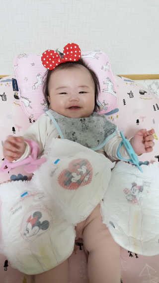 보솜이 베이비케어 팬티형 기저귀 — 5점을 준 리뷰어가 2019년 3월 올린 사용 사진