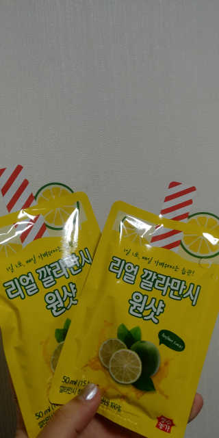 장수농가 리얼깔라만시 원샷 50ml 10팩+보틀 — 5점을 준 리뷰어가 2019년 5월 올린 사용 사진
