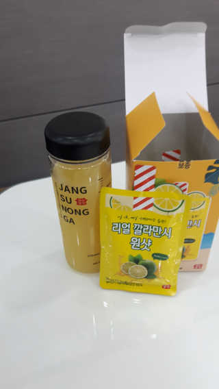 장수농가 리얼깔라만시 원샷 50ml 10팩+보틀 — 5점을 준 리뷰어가 2019년 5월 올린 사용 사진