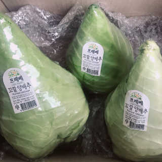 [프레베] 꼬깔양배추 3통 1.8kg 이상 — 5점을 준 리뷰어가 2018년 12월 올린 사용 사진