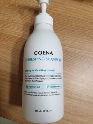 코에나샴푸 500ml — 5점을 준 리뷰어가 2019년 7월 올린 사용 사진