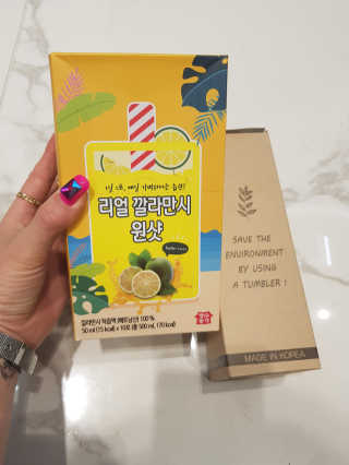 장수농가 리얼깔라만시 원샷 50ml 10팩+보틀 — 5점을 준 리뷰어가 2019년 5월 올린 사용 사진
