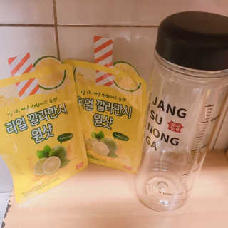 장수농가 리얼깔라만시 원샷 50ml 10팩+보틀 — 5점을 준 리뷰어가 2019년 4월 올린 사용 사진