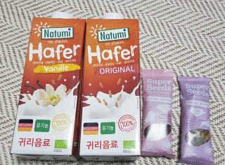 나투미 귀리음료 오리지날 1L + 바닐라 1L — 5점을 준 리뷰어가 2019년 2월 올린 사용 사진