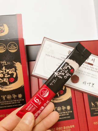 메이준뉴트리 박경호의 홍삼활력스틱 10ml x 30포 — 5점을 준 리뷰어가 2020년 2월 올린 사용 사진