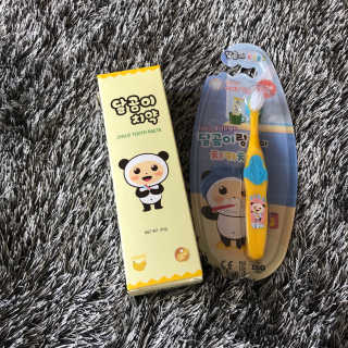 달곰이 어린이 치약+어린이 칫솔 SET — 5점을 준 리뷰어가 2018년 1월 올린 사용 사진