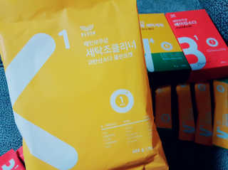 레인보우샵 올인원세탁세제,베이킹소다 스틱포6개입+세탁조클리너 — 5점을 준 리뷰어가 2018년 4월 올린 사용 사진