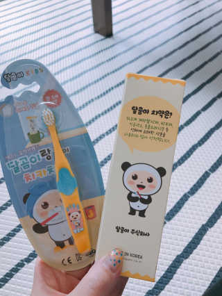 달곰이 어린이 치약+어린이 칫솔 SET — 3점을 준 리뷰어가 2017년 6월 올린 사용 사진