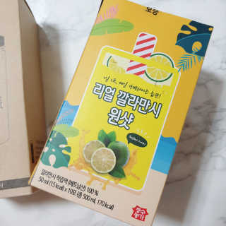 장수농가 리얼깔라만시 원샷 50ml 10팩+보틀 — 5점을 준 리뷰어가 2019년 4월 올린 사용 사진