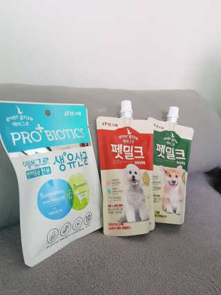 [빙그레] 에버그로 생유산균 1봉（10포입）+펫밀크2팩 — 5점을 준 리뷰어가 2019년 6월 올린 사용 사진