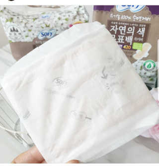 LG유니참 쏘피SOFY 쏘피 자연의 색 무표백 유기농 100프로 생리대 — 5점을 준 리뷰어가 2020년 3월 올린 사용 사진