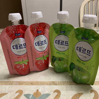 데르뜨 떠먹는 과일 3종, 짜먹는 과일 2종 총 10개 체험 — 5점을 준 리뷰어가 2020년 3월 올린 사용 사진