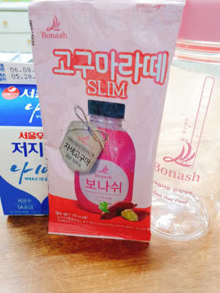 보나쉬슬림 고구마라떼 6pc+보틀 — 4.5점을 준 리뷰어가 2019년 6월 올린 사용 사진