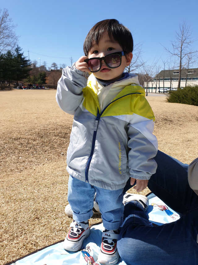 메쉬 배색 점퍼 리뷰 사진