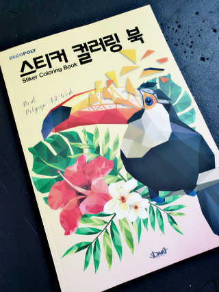 DNA디자인스튜디오 데코폴리 스티커 컬러링 북 — 5점을 준 리뷰어가 2019년 4월 올린 사용 사진
