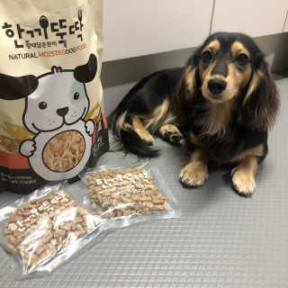 [펫토리아] 맛도 영양도 BEST 한끼뚝딱 강아지 사료 — 5점을 준 리뷰어가 2019년 4월 올린 사용 사진