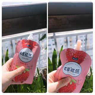 데르뜨 떠먹는 과일 3종, 짜먹는 과일 2종 총 10개 체험 — 5점을 준 리뷰어가 2020년 3월 올린 사용 사진