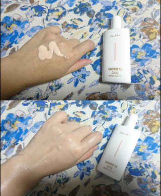 쥴라이Jullai 슈퍼 12 바운스 선 플루이드 SPF50+ PA++++ — 5점을 준 리뷰어가 2019년 7월 올린 사용 사진