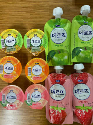 데르뜨 떠먹는 과일 3종, 짜먹는 과일 2종 총 10개 체험 — 5점을 준 리뷰어가 2020년 3월 올린 사용 사진