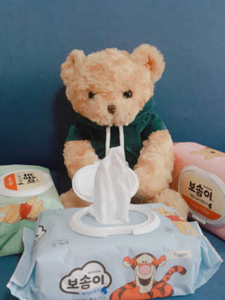 보솜이 아기물티슈 베이비케어 푸에디션 캡 74매 10입 — 5점을 준 리뷰어가 2019년 4월 올린 사용 사진