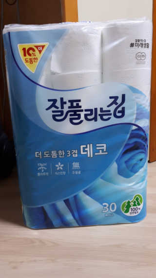 잘풀리는집 더 도톰한 3겹 데코 30롤 — 5점을 준 리뷰어가 2018년 5월 올린 사용 사진