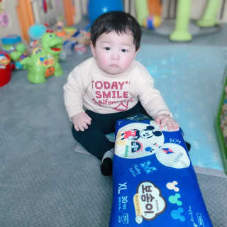 보솜이 베이비케어 팬티형 기저귀 — 5점을 준 리뷰어가 2019년 3월 올린 사용 사진