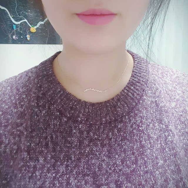폭스타일 프렌치 웨이브 큐빅 목걸이 리뷰 사진