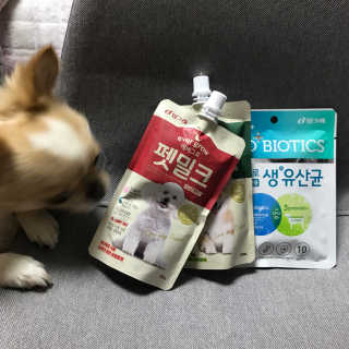 [빙그레] 에버그로 생유산균 1봉（10포입）+펫밀크2팩 — 5점을 준 리뷰어가 2019년 5월 올린 사용 사진