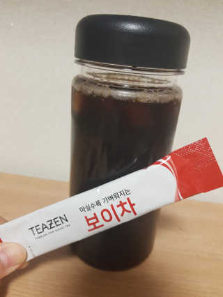 티젠 보이차 + 마이보틀 세트 — 3.5점을 준 리뷰어가 2018년 6월 올린 사용 사진