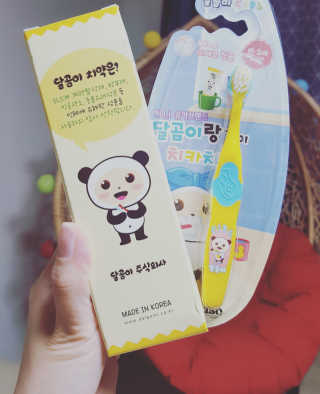 달곰이 어린이 치약+어린이 칫솔 SET — 5점을 준 리뷰어가 2017년 6월 올린 사용 사진