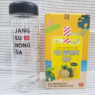 장수농가 리얼깔라만시 원샷 50ml 10팩+보틀 — 5점을 준 리뷰어가 2019년 5월 올린 사용 사진