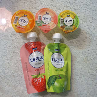 데르뜨 떠먹는 과일 3종, 짜먹는 과일 2종 총 10개 체험 — 5점을 준 리뷰어가 2020년 3월 올린 사용 사진