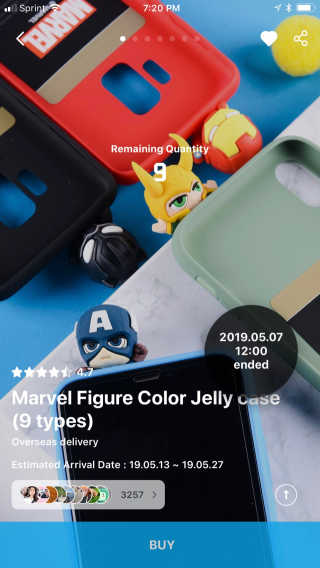 하이키키 마블 피규어 컬러젤리 케이스 — 5점을 준 리뷰어가 2019년 6월 올린 사용 사진