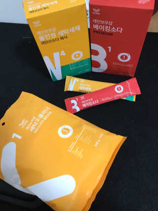 레인보우샵 올인원세탁세제,베이킹소다 스틱포6개입+세탁조클리너 — 4.33점을 준 리뷰어가 2018년 4월 올린 사용 사진