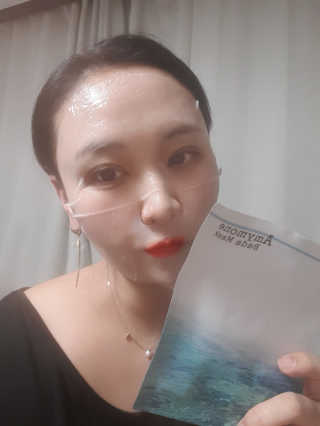 고보습에 화이트닝 아미모네 바다마스크팩 10매입 — 5점을 준 리뷰어가 2020년 1월 올린 사용 사진