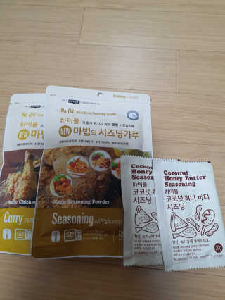 MCP 하이몰 마법의치킨가루2봉랜덤 + 코코넛허니버터2봉 — 5점을 준 리뷰어가 2020년 3월 올린 사용 사진