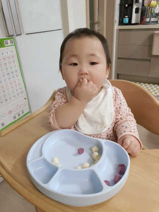 유비맘 캐릭터 실리콘 흡착 식판_색상 랜덤발송 — 5점을 준 리뷰어가 2020년 3월 올린 사용 사진