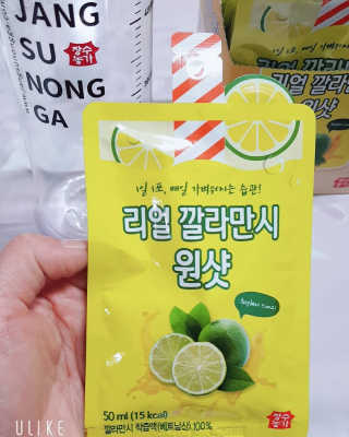 장수농가 리얼깔라만시 원샷 50ml 10팩+보틀 — 5점을 준 리뷰어가 2019년 5월 올린 사용 사진