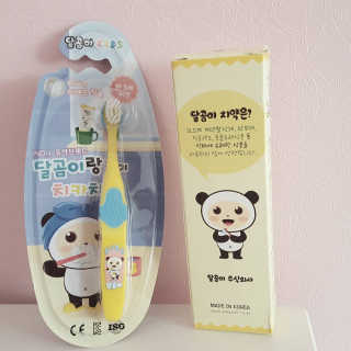 달곰이 어린이 치약+어린이 칫솔 SET — 4점을 준 리뷰어가 2017년 10월 올린 사용 사진
