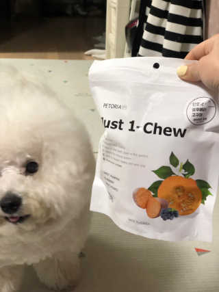 [펫토리아] 한입뚝딱 혼합 덴탈츄 Just 1-Chew — 4점을 준 리뷰어가 2020년 2월 올린 사용 사진